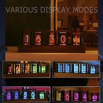 Amazon.com: Adventurers Nixie Tube Clock,Walnut Wood RGB Digital